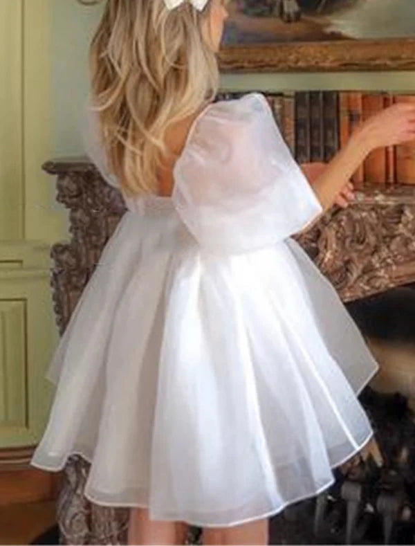 Women's Party Dress Homecoming Dress Holiday Dress Mini Dress Black White Red Short Sleeve Color Gradient Mesh Spring Summer Square Neck Fashion Party Vacation Summer Dress