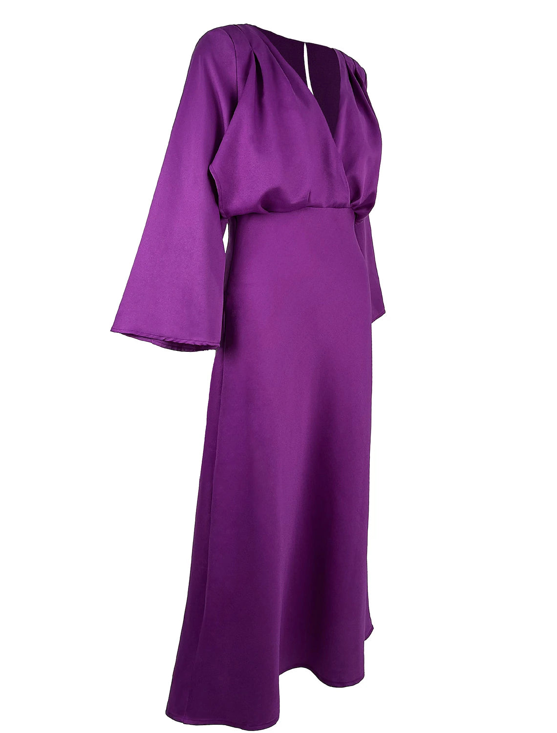 A-Line Wedding Guest Dresses Elegant Dress Holiday Ankle Length Long Sleeve V Neck Polyester