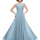 A-Line Mother of the Bride Dress Elegant Jewel Neck Ankle Length Chiffon Lace Sleeveless
