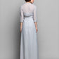 Sheath / Column Mother of the Bride Dress Wrap Included Sweetheart Floor Length Chiffon 3/4 Length Sleeve with Criss Cross