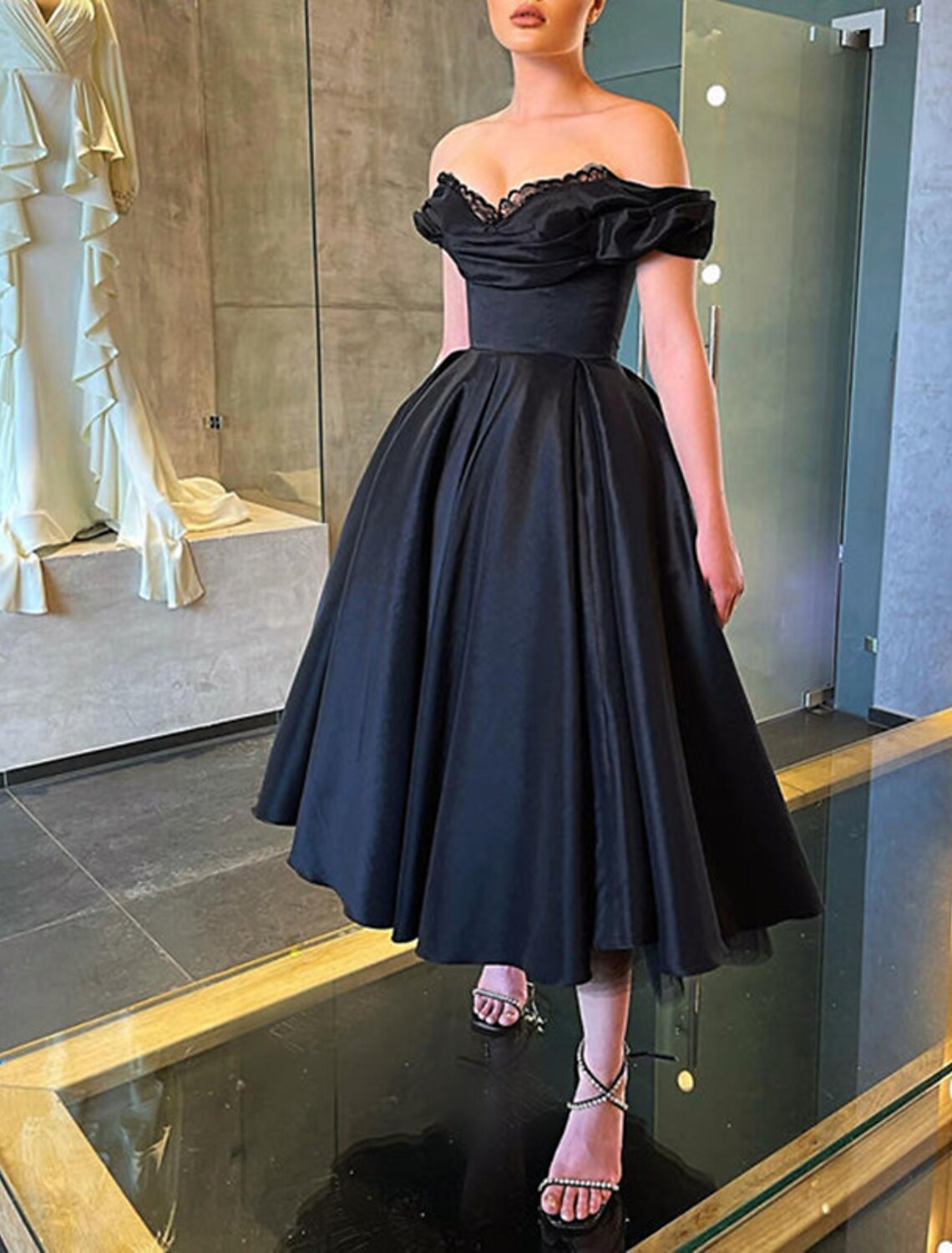 Sheath/Column Off-The-Shoulder Short Prom Dresses Sexy Evening Dresses