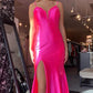 Red Mermaid Backless Prom Dresses Long Evening Dresses With Slit