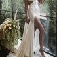 Sheath/Column Sweetheart Floor-Length Wedding Dress With Split Side Sexy