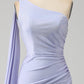 Mermaid One Shoulder Backless Long Prom Dress with Slit Sexy Evening Dresses