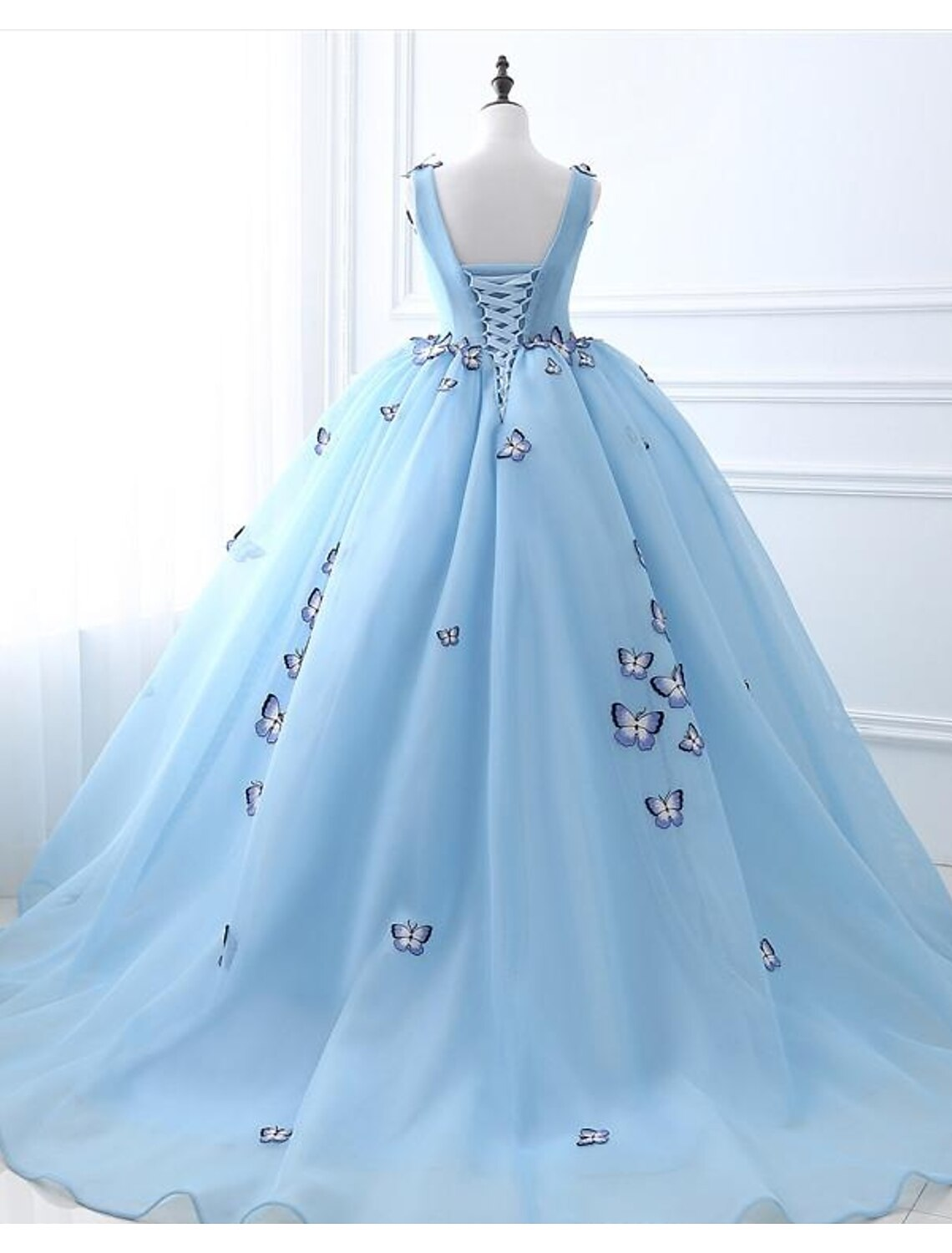 Ball Gown Prom Dresses Luxurious Dress Engagement Court Train Sleeveless V Neck Tulle with Pleats
