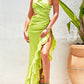 Sheath/Column One-Shoulder Floor-Length Prom Dresses Pure Color Sexy