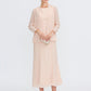 Two Piece Sheath / Column Mother of the Bride Dress Fall Wedding Guest Dresses Plus Size Elegant Jewel Neck Tea Length Chiffon Sleeveless Wrap Included with Sash / Ribbon Pleats