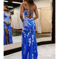 Mermaid / Trumpet Prom Dresses Sexy Dress Formal Sweep / Brush Train Sleeveless V Neck Tulle Backless