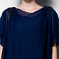 A-Line Mother of the Bride Dress Plus Size Elegant Cowl Neck Tea Length Chiffon Short Sleeve with Ruffles Crystal