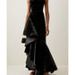 Mermaid / Trumpet Prom Dresses Little Black Dress Dress Prom Floor Length Sleeveless Strapless Velvet with Ruffles