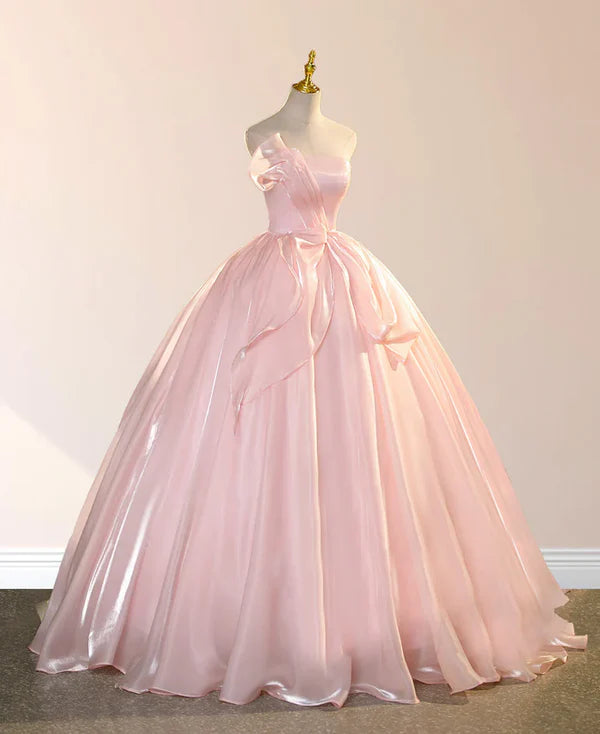 Elegant Shiny Pink Eugenia Ball Dress Adult Dress Quinceanera Dress Prom Dress