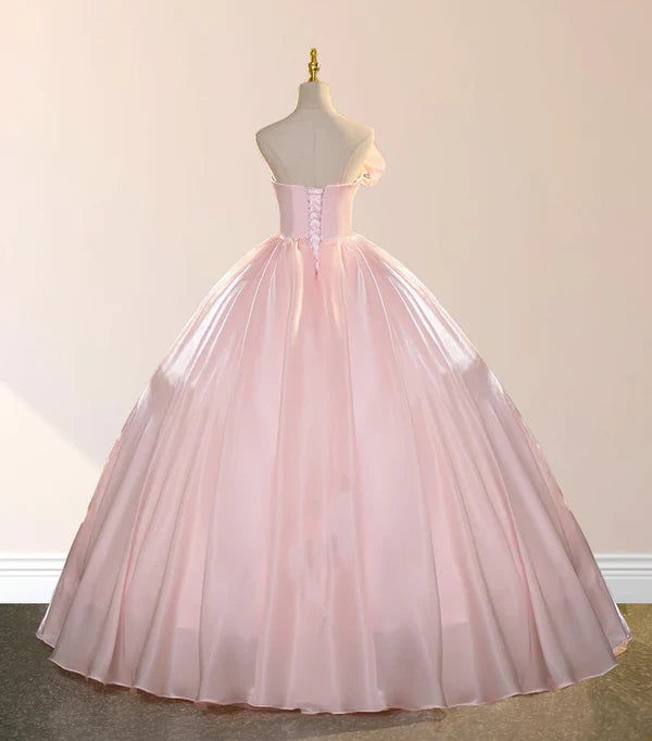 Elegant Shiny Pink Eugenia Ball Dress Adult Dress Quinceanera Dress Prom Dress