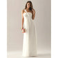 Sheath / Column Bridesmaid Dress One Shoulder Sleeveless Elegant Floor Length Chiffon with Bow(s) / Pleats