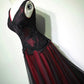 Black and Red V-Neck Lace Long Prom Dress Beautiful A-Line Evening Party Dress Sexy