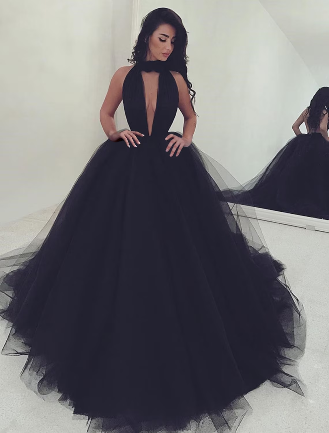 Ball Gown Evening Gown Minimalist Dress Quinceanera Court Train Sleeveless Sweetheart Tulle