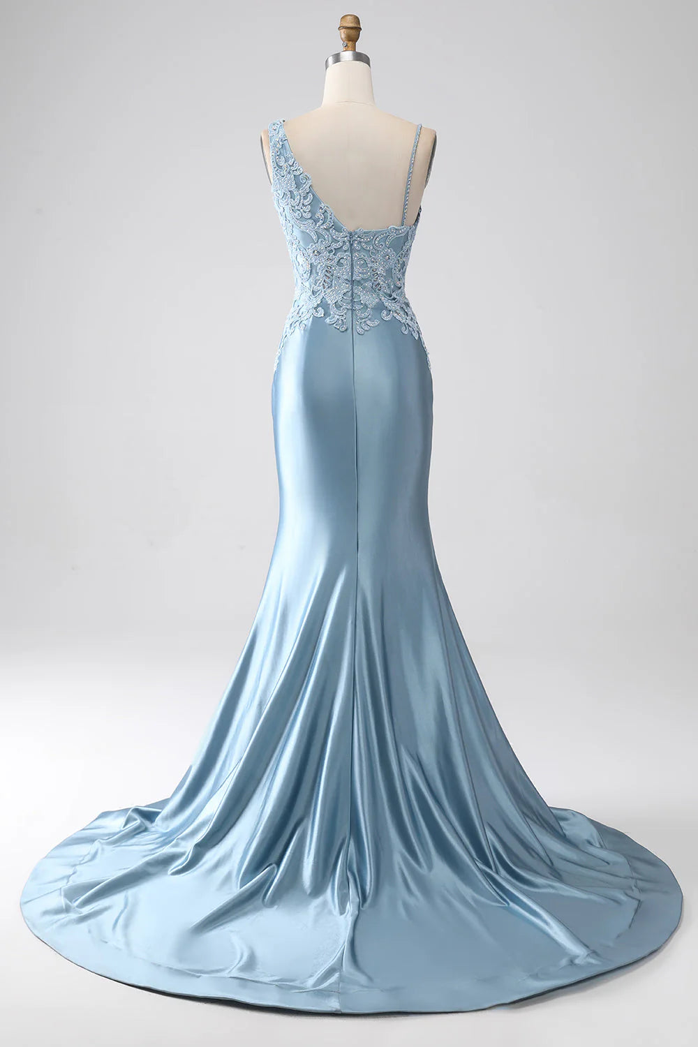 Mermaid Spaghetti Straps Long Beaded Prom Dress With Appliques Sexy