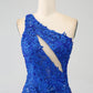 Mermaid Prom Dress with Slit One Shoulder Sexy Long