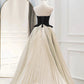 A-Line Sweetheart Neck Satin Velvet Long Prom Dress Off Shoulder