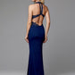 Sheath / Column Evening Gown Cut Out Dress Wedding Guest Floor Length Sleeveless Halter Neck Spandex Crisscross Back