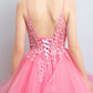 A-Line Prom Dresses Princess Dress Formal Floor Length Sleeveless V Neck Tulle Backless with Pleats