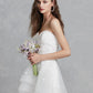 Reception Little White Dresses Wedding Dresses A-Line Sweetheart Strapless Asymmetrical Lace Bridal Gowns