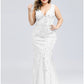 Mermaid / Trumpet Evening Gown Plus Size Dress Wedding Guest Engagement Floor Length Sleeveless V Neck Lace V Back