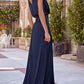 A-Line V-Neck Sleeveless Mother Of The Bride Dresses Sexy Evening Dress