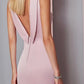 Sheath / Column Cocktail Dresses Open Back Dress Wedding Guest Semi Formal Ankle Length Sleeveless High Neck Satin Backless with Slit Sexy