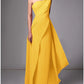 Sheath Evening Gown Red Green Dress Elegant Dress Formal Sweep / Brush Train Sleeveless One Shoulder Stretch Chiffon with Pleats