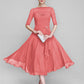 A-Line Mother of the Bride Dress Fall Wedding Guest Dresses Plus Size Elegant Bateau Neck Tea Length Chiffon Half Sleeve