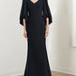 Mermaid V-Neck 3/4 Sleeves Mother Of The Bride Dresses Elegant Evening Dress