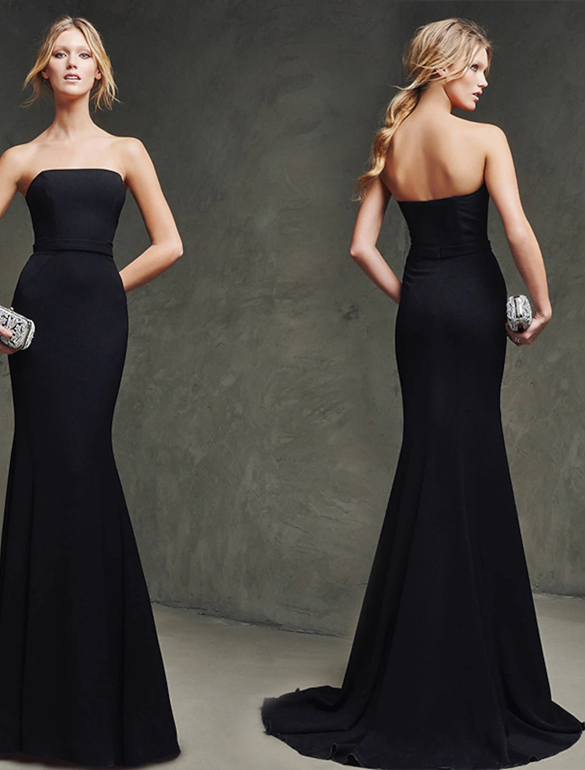 Mermaid / Trumpet Elegant Dress Strapless Sleeveless Sweep / Brush Train Polyester
