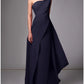 Sheath Evening Gown Red Green Dress Elegant Dress Formal Sweep / Brush Train Sleeveless One Shoulder Stretch Chiffon with Pleats