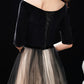 A-Line Elegant Gradient Prom Formal Evening Dress Jewel Neck Half Sleeve Floor Length Tulle with Sleek Party Dresses