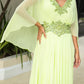 A-neck chiffon waist bead bat sleeve elegant mother of the bride dress V-neck Beautiful