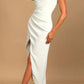 Sexy elegant solid color slit asymmetrical and irregular evening dress Party Dress