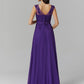 A-Line Chinese Style Dress Wedding Guest Prom Floor Length Sleeveless Illusion Neck Chiffon V Back with Beading