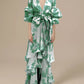 A-Line Party Dresses Floral Dress Wedding Guest Holiday Floor Length Long Sleeve V Neck Polyester with Print Strappy Sexy