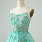 Cute A Line Spaghetti Straps Corset Short Homecoming Dress with Appliques Beautiful