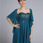 A-Line Mother of the Bride Dress Wrap Included Sweetheart Ankle Length Chiffon Sleeveless yes with Ruched