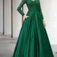 A-Line Mother of the Bride Dress Luxurious Elegant V Neck Floor Length Chiffon Lace Long Sleeve with Pleats