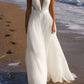 A-line/Princess Deep V-neck and Floor sheer Wedding Dress Sexy Pure Color