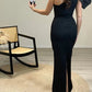 Sheath One Shoulder Satin Mother Of The Bride Dresses Evening Dress With Slit