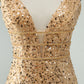 Glitter Bodycon Spaghetti Straps Corset Short Homecoming Dress with Sequins Sparkly
