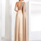 Sheath / Column Elegant Formal Evening Black Tie Gala Dress One Shoulder Sleeveless Floor Length Chiffon with Criss