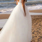 A-line/Princess Deep V-neck and Floor sheer Wedding Dress Sexy Pure Color