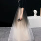 A-Line Elegant Gradient Prom Formal Evening Dress Jewel Neck Half Sleeve Floor Length Tulle with Sleek Party Dresses