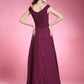 A-Line Mother of the Bride Dress Off Shoulder V Neck Floor Length Chiffon Short Sleeve with Criss Cross Side