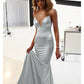 Mermaid / Trumpet Wedding Guest Dresses Sexy Dress Prom Floor Length Sleeveless Spaghetti Strap Cotton Backless