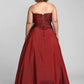 Ball Gown Plus Size Prom Formal Evening Dress Strapless Sleeveless Floor Length Taffeta with Beading=